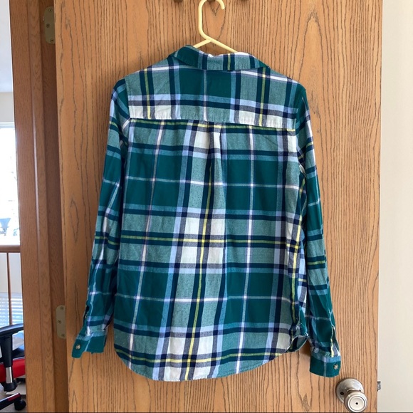 SO “The Perfect Shirt” Flannel in Green and Blue - Picture 3 of 5